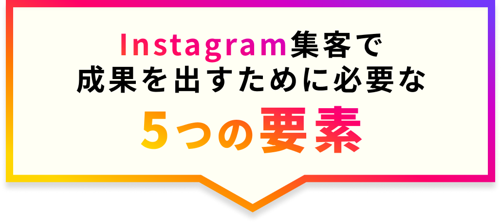 Instagram集客術5つの要素